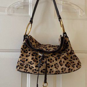 Alfani Brown Cheetah Print Bag Cheetah Purse With Gold Hardware